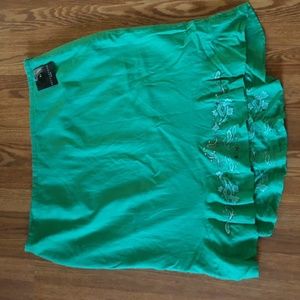 NWT Apostrophe linen / rayon skirt embroidered boho green plus size 22W